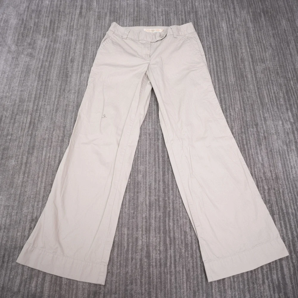 J.Crew Broken-In Chino Pants Womens 28 Beige Excellent Wide Leg Weathered Twill